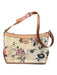 Etienne Aigner Brown & Tan Top Zipper Floral Shoulder Bag Brown & Tan / Small