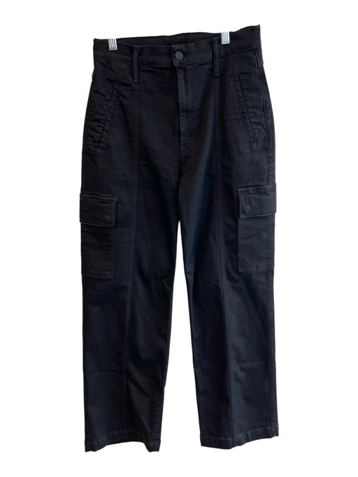 Mother Size 27 Black Cotton Blend Cargo Pocket Straight Leg Zipper Fly Jeans Black / 27