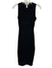 Fleur du Mal Size S Black Polyester Blend Ribbed Cupped Sleeveless Midi Dress Black / S