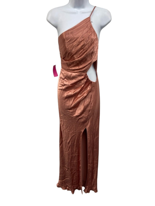 Shona Joy Size 4 Mauve Pink Lenzing Blend Satin Front Cut Out slit Gown Mauve Pink / 4