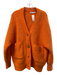 Zara Size S Orange Polyester Blend Knit Button Down Long Sleeve Chunky Sweater Orange / S