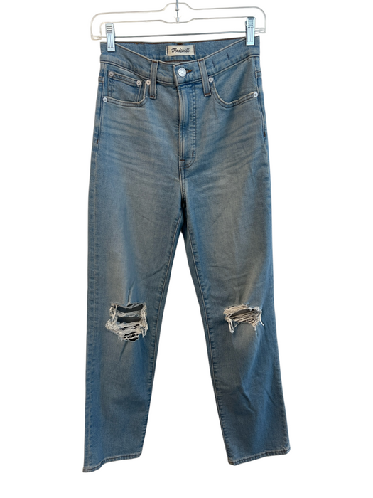 Madewell Size 24 Light Wash Cotton High Rise Zip Fly 5 Pocket Straight Leg Jeans Light Wash / 24