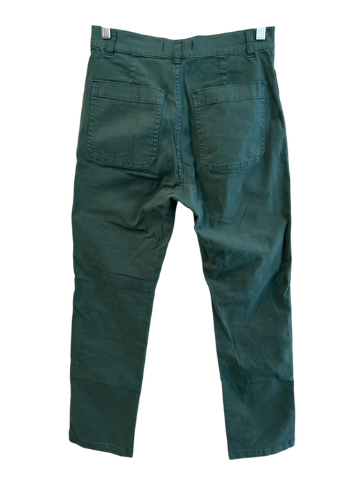 Madewell Size 25 Green Cotton High Rise Zip Fly Cargo Pockets Straight Leg Jeans Green / 25