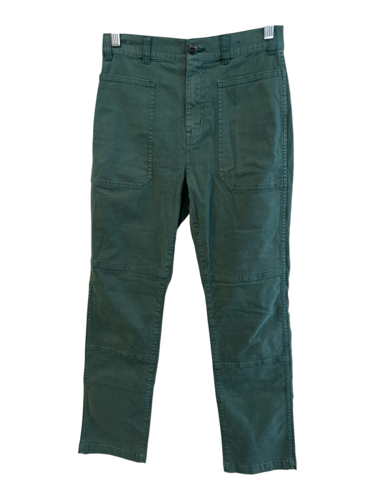Madewell Size 25 Green Cotton High Rise Zip Fly Cargo Pockets Straight Leg Jeans Green / 25