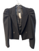 Zara Size Est S Black No Fabric Tag Lapel Puff Sleeve Cropped Blazer Jacket Black / Est S