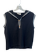 La Vila Milano Size S Black & White Viscose Blend V Neck Sleeveless Striped Top Black & White / S