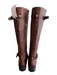 Vince Camuto Shoe Size 8.5 Brown Leather Almond Toe Knee High Side Zip Boots Brown / 8.5
