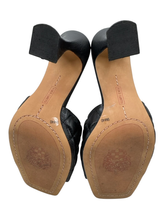 Vince Camuto Shoe Size 9 Black Leather Quilted Square Toe Pumps Black / 9