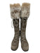 Stuart Weitzman Shoe Size 8.5 Taupe Beige Suede Upper Faux Fur Lace Up Boots Taupe Beige / 8.5