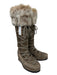 Stuart Weitzman Shoe Size 8.5 Taupe Beige Suede Upper Faux Fur Lace Up Boots Taupe Beige / 8.5