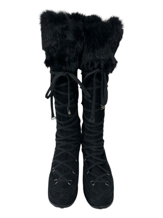Stuart Weitzman Shoe Size 9 Black Suede Upper Faux Fur Shearling Detail Boots Black / 9