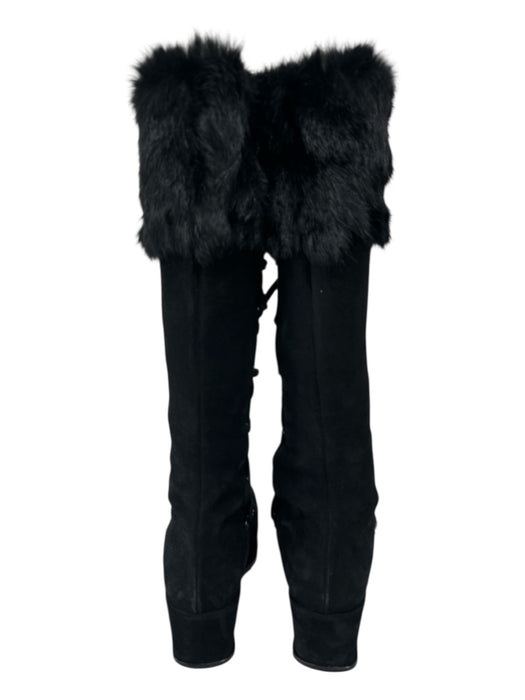 Stuart Weitzman Shoe Size 9 Black Suede Upper Faux Fur Shearling Detail Boots Black / 9