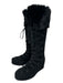 Stuart Weitzman Shoe Size 8.5 Black Suede Upper Faux Fur Shearling Detail Boots Black / 8.5