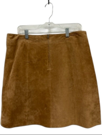 KUT Size 12 Tan Suede Back Zip Paneled Pockets Above Knee Skirt Tan / 12