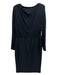 Escada Size 40 Black Virgin Wool Blend Long Sleeve Shoulder Pleat Back Zip Dress Black / 40
