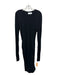A.L.C. Size Large Black Viscose Long Sleeve Side Ruching Crew Neck Fitted Dress Black / Large