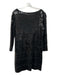 Theory Size Large Black Rayon All Over Sequins 3/4 Sleeve Wide Neck Dress Black / Large