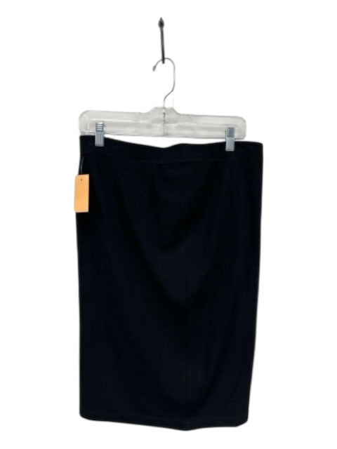 Vince Size L Black Viscose Elastic Waist Paneled Fitted Pencil Skirt Black / L