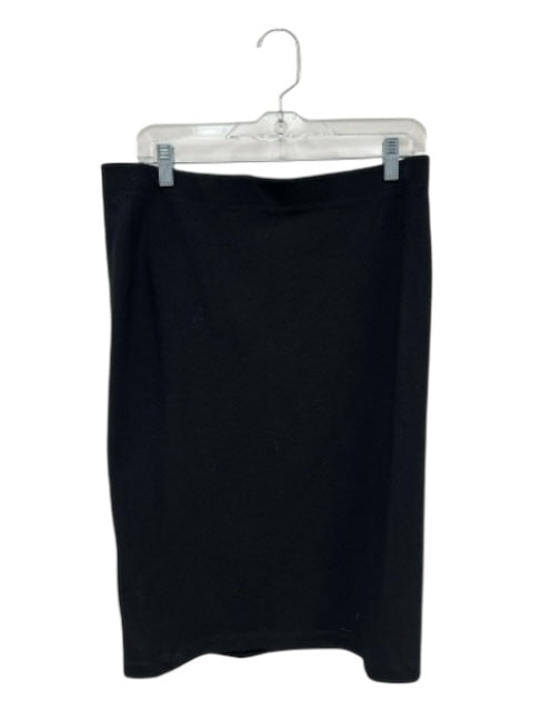 Vince Size L Black Viscose Elastic Waist Paneled Fitted Pencil Skirt Black / L