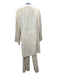 Akris Size 12 Cream Wool Blend Woven Single Breasted coat Wide Leg Pant Set Cream / 12