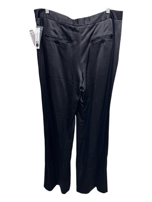 Theory Size 12 Black Wool Blend Satin zip & hook closure High Rise Pants Black / 12
