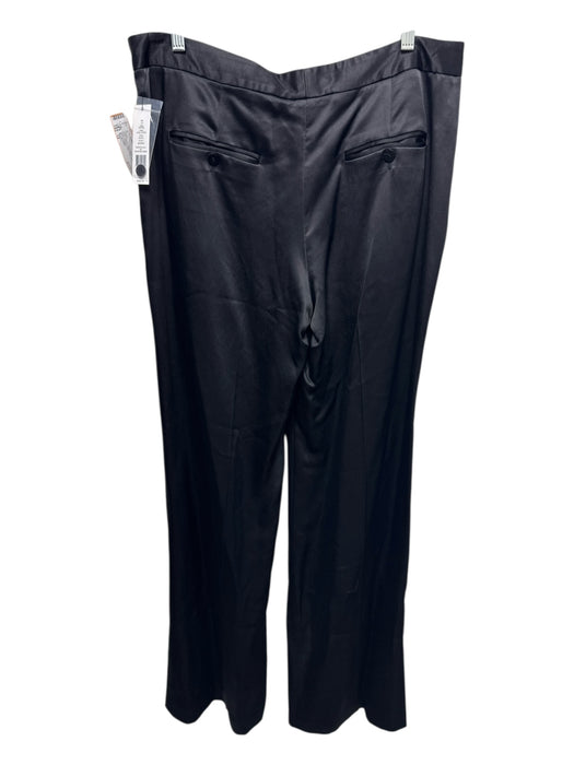 Theory Size 12 Black Wool Blend Satin zip & hook closure High Rise Pants Black / 12