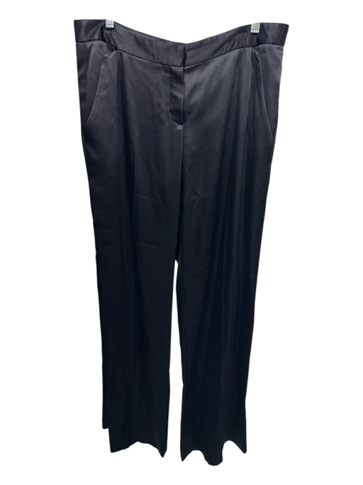 Theory Size 12 Black Wool Blend Satin zip & hook closure High Rise Pants Black / 12