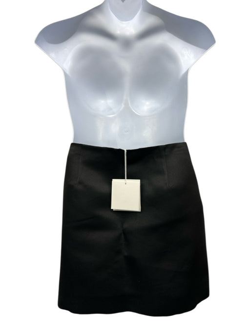 The Row Size 14 Black Silk Side Zip Solid Lined Above Knee Skirt Black / 14