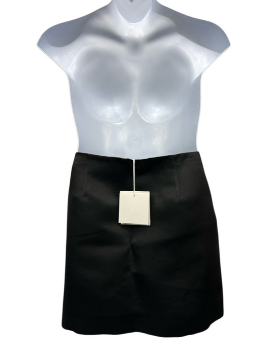 The Row Size 14 Black Silk Side Zip Solid Lined Above Knee Skirt Black / 14