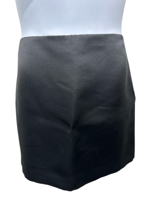 The Row Size 14 Black Silk Side Zip Solid Lined Above Knee Skirt Black / 14
