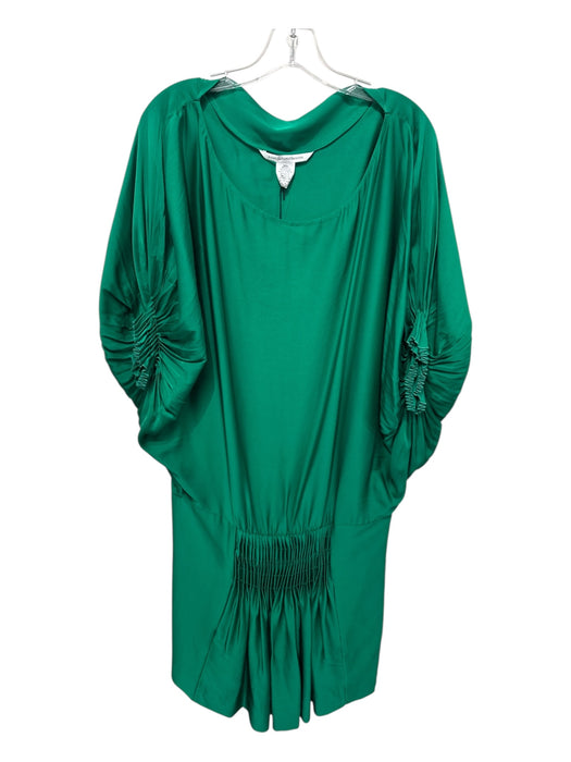 Diane Von Furstenberg Size 10 Kelly Green Silk Dolman Short Sleev Paneled Dress Kelly Green / 10