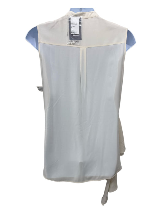 Alexander McQueen Size 46 Cream Silk Ruffle Asymmetrical Hem Sleeveless Top Cream / 46