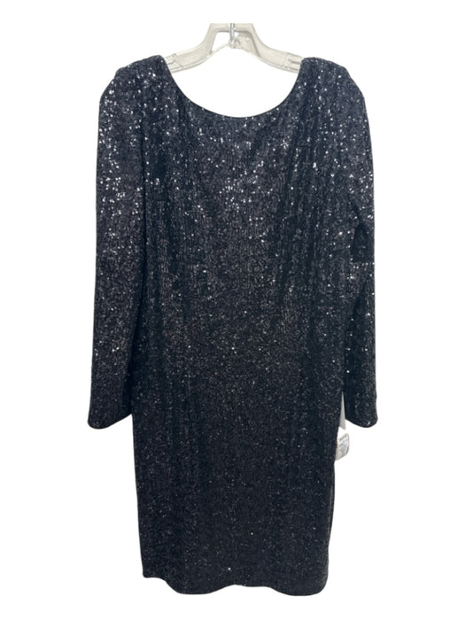 Frascara Size 16 Black Polyester Fully Sequined Long Sleeve Low Back Dress Black / 16