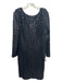Frascara Size 16 Black Polyester Fully Sequined Long Sleeve Low Back Dress Black / 16