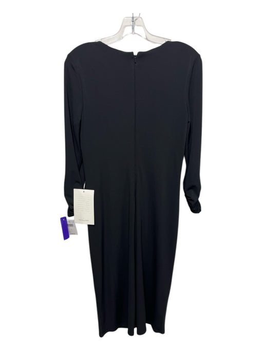 Tadashi Collection Size Large Black Polyester & Spandex Long Sleeve Deep V Dress Black / Large