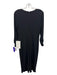 Tadashi Collection Size Large Black Polyester & Spandex Long Sleeve Deep V Dress Black / Large