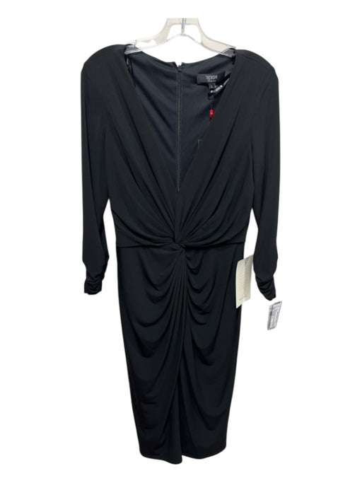 Tadashi Collection Size Large Black Polyester & Spandex Long Sleeve Deep V Dress Black / Large