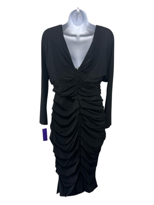 Dolce & Gabbana Size 48 Black Viscose Blend Long Sleeve Off Shoulder Dress Black / 48