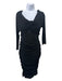 Dolce & Gabbana Size 48 Black Viscose Blend Long Sleeve Off Shoulder Dress Black / 48