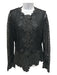 Oscar De La Renta Size 14 Black Cotton & Silk Lace Overlay Hidden Snaps Pant Set Black / 14