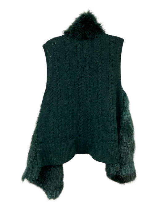 Theory Size L Dark Green Wool Raccoon Fur Knit Vest Dark Green / L