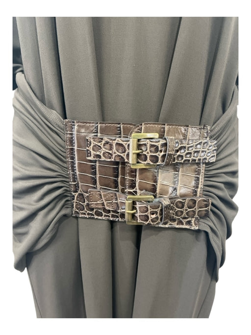 Michael Kors Size 10 Brown Rayon Blend Jersey 1/2 Sleeve high neck Dress Brown / 10