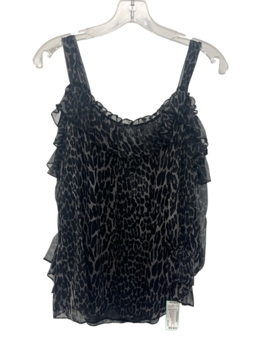 Nanette Lepore Size M Black & Gray Silk Off Shoulder Semi Sheer Top Black & Gray / M