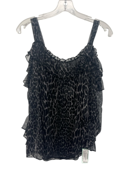 Nanette Lepore Size M Black & Gray Silk Off Shoulder Semi Sheer Top Black & Gray / M