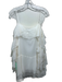 Alice + Olivia Size L White Silk Off Shoulder Tiered Ruffle Sleeve Flowy Top White / L