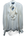 Ralph Lauren Size 14 Cream White Silk Long Sleeve Ruffle Front Button up Top Cream White / 14