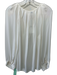 Joie Size L White Silk Long Sleeve Tie V Neck Button Up Gathered Detail Top White / L