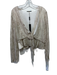 Elie Tahari Size M Taupe Beige Silk Snake Print Long Sleeve Deep v neck Top Taupe Beige / M