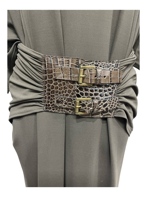 Michael Kors Size 8 Brown Rayon Blend Jersey 1/2 Sleeve high neck Dress Brown / 8