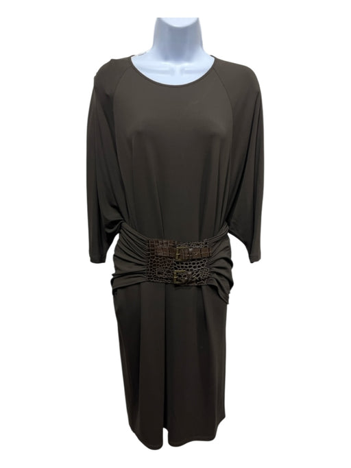 Michael Kors Size 8 Brown Rayon Blend Jersey 1/2 Sleeve high neck Dress Brown / 8